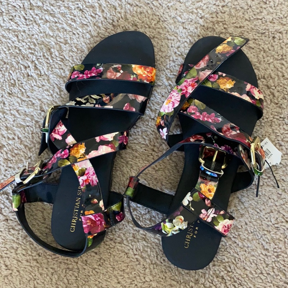 Christian Soriano size 7 floral sandals